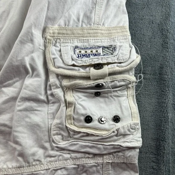 Vintage Attrak Cargo Pants Mens Size 38x30 Rip Stop White Paratrooper Baggy RARE